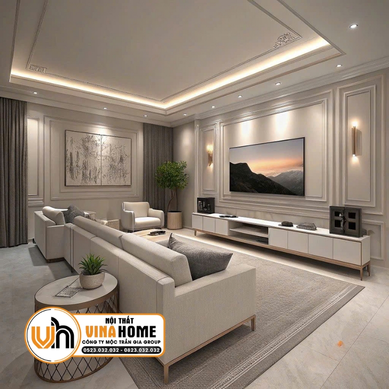 Phòng Khách Sang Trọng Hiện Đại PK03